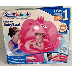 SWIMSCHOOL FUN FISH BABYBOAT AGES 6 TO 24 MNTHS ,PINK NEW